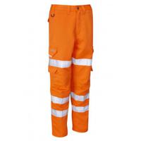 cl01-o-26r Leo Workwear CL01-O Orange Hi Vis Trouser Hi-Vis, Stain Resistant, Waterproof 130 to 138 cm 130 to 138 cm Leg Length
