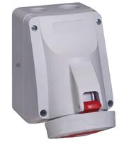 5-555-59 Legrand IP67 Red Wall Mount 3P + N + E Right Angle Industrial Power Socket, Rated At 63A, 415 V