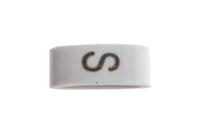 531-07879-hobs85-pvc-wh HellermannTyton HODS85 Slide On Cable Markers, Black on White, Pre-printed "S", 1.8 → 6.3mm Cable, 531-07879