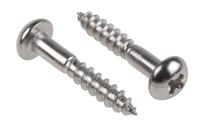 144-3520 RS PRO Pozidriv Round Stainless Steel Wood Screw, A2 304, 5mm Thread, 30mm Length