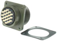 ms3102a-22-14p Amphenol Industrial, MS3102A, Copper Alloy 19 Way Box Mount MIL Spec Circular Connector Receptacle, Pin Contacts,Shell