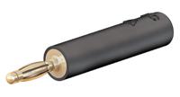 240115-21 Staubli Black, Male to Female Test Connector Adapter With Brass contacts and Gold Plated - Socket Size: 4mm