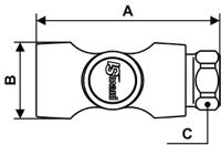 asi-061151cp PREVOST Composite Body Male Safety Quick Connect Coupling, G 1/4 Male Threaded