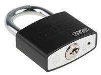 49944-t65al40-black-ka-6401 ABUS Key Weatherproof Aluminium, Steel Safety Padlock, Keyed Alike, 6.5mm Shackle, 43mm Body