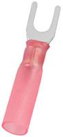125-1971 RS PRO Insulated Crimp Spade Connector, 0.5mm² to 1.5mm², 22AWG to 16AWG, M3.7 (#6) Stud Size HDPE, Red