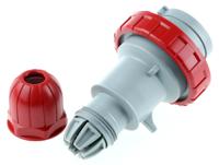 2181636rv Scame IP66, IP67 Red Cable Mount 3P + E Industrial Power Connector Adapter Plug, Rated At 16A, 415 V,With Phase Inverter