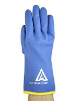 97681100 Ansell ActivArmr 97-681 Blue Nylon, Acrylic Polyvinyl Chloride, Nylon, Acrylic Work Gloves, Size 10, Polyvinyl Chloride