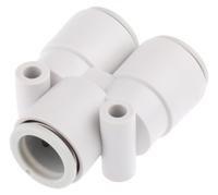 kq2u12-00a SMC KQ2 Pneumatic Y Tube-to-Tube Adapter, Push In 12 mm x Push In 12 mm x Push In 12 mm