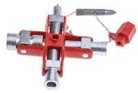 838305pb Facom Aluminium 9-way Control Cabinet Key, 4 square cavities: 5, 6, 7-8, 9-10 mm (A). 3 triangular cavities: 7, 8-9,