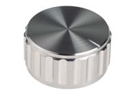 498-851 RS PRO 30mm Silver Potentiometer Knob for 6.4mm Shaft Splined