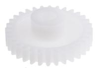 521-7556 RS PRO POM 32 Teeth Spur Gear, 1 Module, 6mm Bore Diam, 32mm Pitch Diam, 14mm Hub Diam