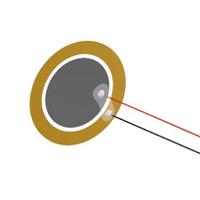 ab2720b-lw100-r PUI Audio Lead Wire Piezo Buzzer, 27 x 27 x 0.23mm, 30V Max