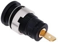 972355100 Hirschmann Test & Measurement Black Female Banana Socket, 4 mm Connector, Tab Termination, 25A, 1000V ac/dc, Gold