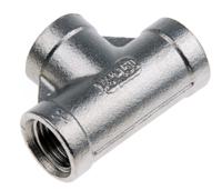 499-2880 RS PRO Stainless Steel Pipe Fitting, Tee Circular Tee, Female G 1/4in x Female G 1/4in x Female G 1/4in