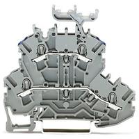 2002-2233 WAGO  TOPJOB S Series Grey, 2.5mm², 2-Level, Push In Termination, ATEX, CSA, IECEx