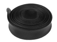 408-211 RS PRO Expandable Braided PET Black Cable Sleeve, 30mm Diameter, 5m Length