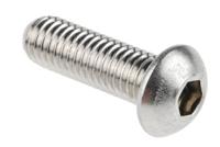 183-8783 RS PRO Stainless Steel Hex Socket Button Screw, ISO 7380, M8 x 25mm