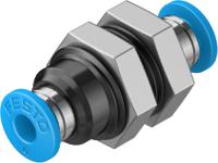 qss-4 Festo QSS Series Bulkhead Tube-to-Tube Adaptor, Push In 4 mm to Push In 4 mm, Tube-to-Tube Connection Style, 153157