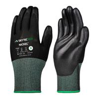 skg00053b Skytec Eco Nickel Black Polyester Polyester General Handling Gloves, Size 7, Polyurethane Coating