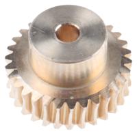 521-6957 RS PRO Bronze 1 Module Worm Wheel Gear 30 Tooth20mm Hub Dia., 30mm Pitch Dia. 16.5mm Face