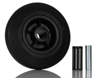 pvr12537x12lm48 Tente Black Rubber Ageing Resistant Trolley Wheel, 100kg