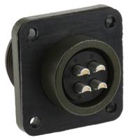 ms3102a-14s-2p Amphenol Industrial, MS3102A, Copper Alloy 4 Way Box Mount MIL Spec Circular Connector Plug, Pin Contacts,Shell Size
