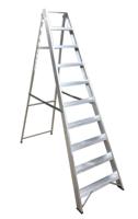 187-4993 RS PRO Aluminium 10 steps Step Ladder, 2.170m open length