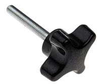 686-626 RS PRO Black 4-Arm Clamping Knob, M6, Threaded Stud