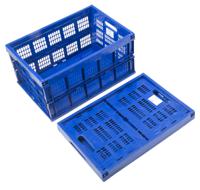 767-4998 RS PRO 45L Blue PP Large Folding Crate, 270mm x 525mm x 355mm