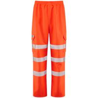 l02-o-leo-xl Leo Workwear INSTOW Orange Hi Vis Trouser Windproof, Breathable, Waterproof 86 cm 86 cm