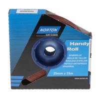 63642531815 Norton P100 Grit Fine Sandpaper Roll, 25m x 25mm
