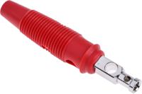 930061101 Hirschmann Test & Measurement Red Male Banana Plug, 4 mm Connector, Solder Termination, 30A, 30 V ac, 60V dc, Nickel