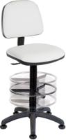 625-813 RS PRO White Polyurethane Drafting Chair, 90kg Weight Capacity