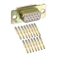 m243082-11f Amphenol India M24308 15 Way Panel Mount D-sub Connector Socket, 2.29mm Pitch, with 4-40 Screw Locks