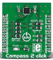 mikroe-2264 MikroElektronika Compass 2 Click Hall Effect Sensor MikroBus Click Board for AK8963