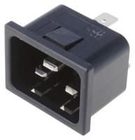 px05981563 Bulgin C20 Snap-In IEC Connector Male, 16A, 250 V