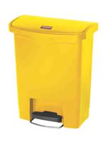 1883573 Rubbermaid Commercial Products Slim Jim 30L Yellow Pedal Resin Waste Bin