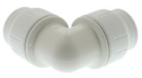 pem0322w John Guest Plastic Pipe Fitting, 90° Push Fit Elbow, 22mm
