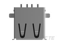 292303-9 TE Connectivity Right Angle, SMT, Socket- Single Port Type A 2.0 USB Connector