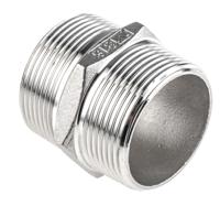499-3186 RS PRO Stainless Steel Pipe Fitting Hexagon Hexagon Nipple, Male R 1-1/2in x Male R 1-1/2in