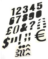 456-6740 RS PRO Black Self Adhesive Numbers, 100mm Character Height
