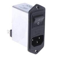 fn282-6-06 Schaffner 6A, 250 V ac Male Panel Mount IEC Filter 2 Pole FN282-6-06, Faston 2 Fuse