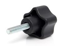 284-5357 RS PRO Black Thermoplastic Multiple Lobes Clamping Knob, M5 x 15, Threaded Mount