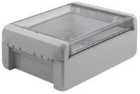 96023225-b-141306-pc-v0-g-7035 Bopla Bocube Series Light Grey Polycarbonate V0 Enclosure, IP66, IP68, IK07, Transparent Lid, 151 x 125 x 60mm