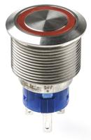 175-9319 RS PRO Illuminated Push Button Switch, Panel Mount, 22.2mm Cutout, SPDT, Red LED, 250V ac, IP67