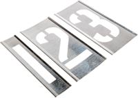 100131 AT Brown 13 Piece Zinc Stencil Numbers, 102mm Character Height