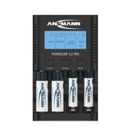 1001-0079-uk Ansmann Powerline 4.2 Pro Battery Charger For NiMH AA, AAA 4 Cell 400mA with EU, UK plug