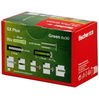 567807 Fischer Fixings Green Wall Plug, 30mm Length, 6mm Fixing Hole Diameter