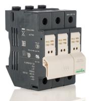 df103 Schneider Electric 32A Rail Mount Fuse Holder for 10 x 38mm Fuse, 3P, 690V ac