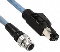 xs5w-t421-jmc-k OmronXS5W, 10m Cat5e, Black M12 to Male RJ45 Male Shielded, Terminated PUR Sheath